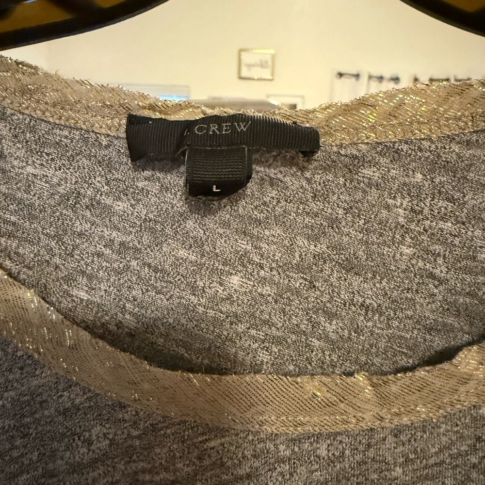 Gray Pocket Tee with Gold Trim - Picture 3 of 3